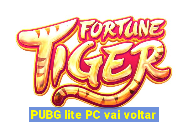 PUBG lite PC vai voltar